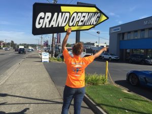 Seattle Sign Spinners promote Milam Mazda in Puyallup. The Best Sign Spinners in Seattle, Miami, Los Angeles and Portland