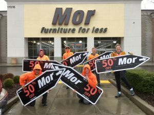 Sign Spinner Ads for Mor Furniture in Seattle Washington