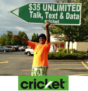 Seattle Sign Spinners promoting Cricket