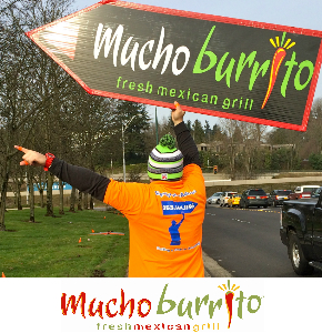 Tukwila and SeaTac Sign Spinners promote Mucho Burrito