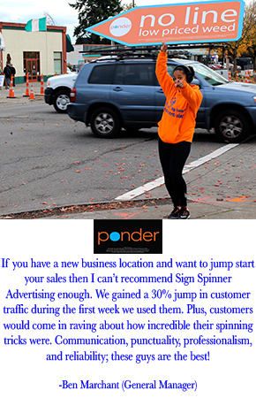 Sign Spinners for Ponder in Seattle
