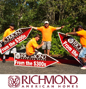 Richmond American Homes -Sign Spinners Washington with logo