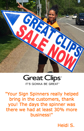 Great Clips Sign Spinners Testimonial in Seattle