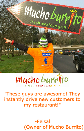 Mucho Burrito Sign Spinners Testimonial in Seattle