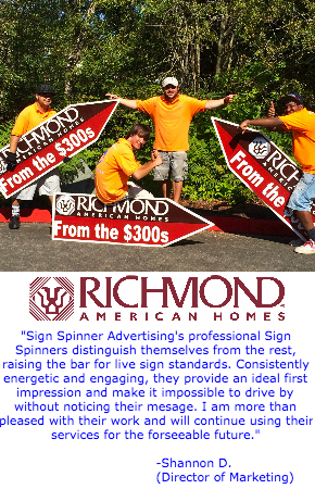 Richmond Testimonial for Sign SPinners Advertising
