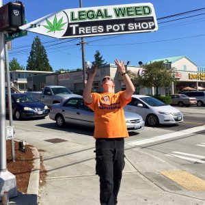 Sign Spinners in Seattle Promote Weed Stores