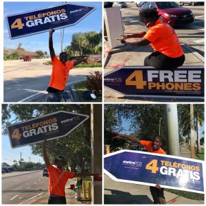 Sign Spinner Ads for Metro PCS Florida